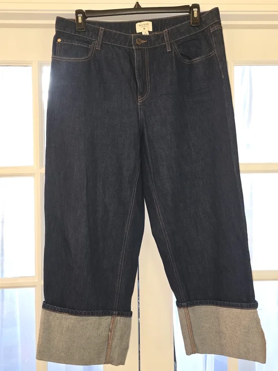 kate spade Dark Blue Relaxed Cuffed Jeans - Picture 1 of 3